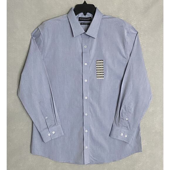 Nick Graham Men's 17-17.5 34/35 Modern Fit Dress Shirt Light Blue NEW - Picture 2 of 11